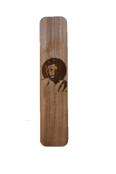 Marcapaginas de madera con imagen de jesus realista