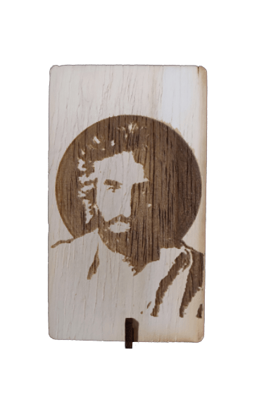 tablilla de madera con imagen catolica jesus realista sin soporte