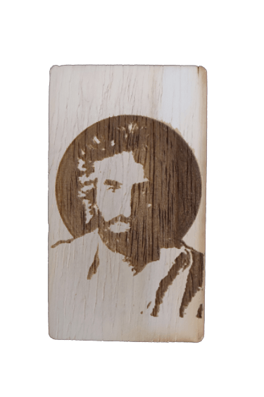 tablilla de madera con imagen catolica jesus realista sin soporte