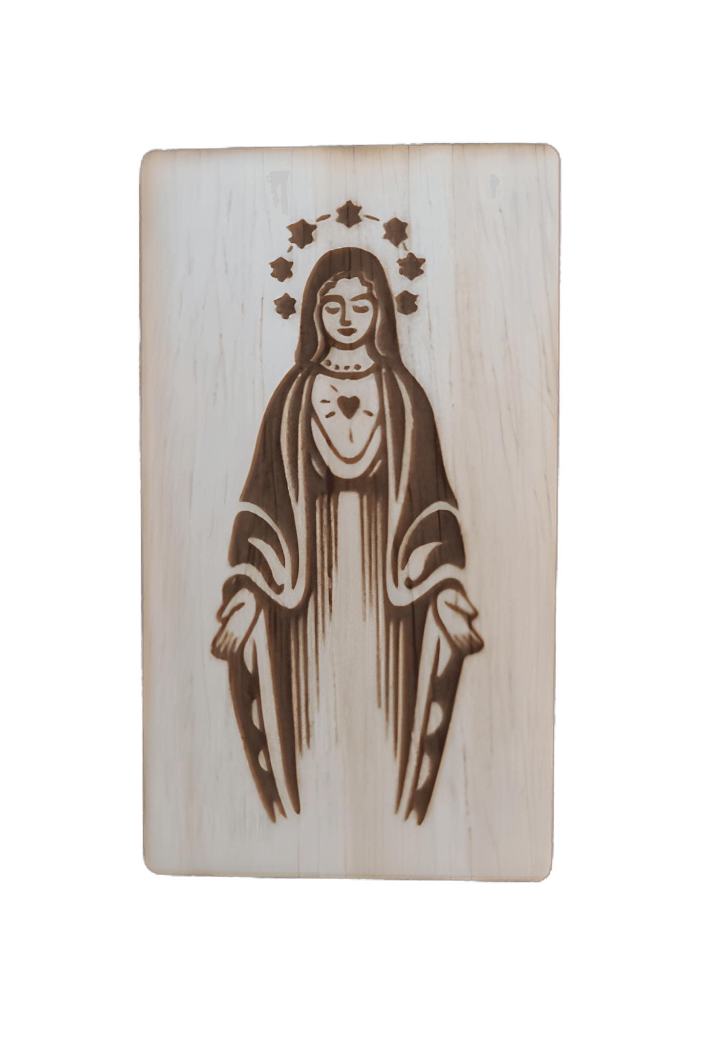 tablilla de madera con imagen catolica virgen guadalupe sin soporte