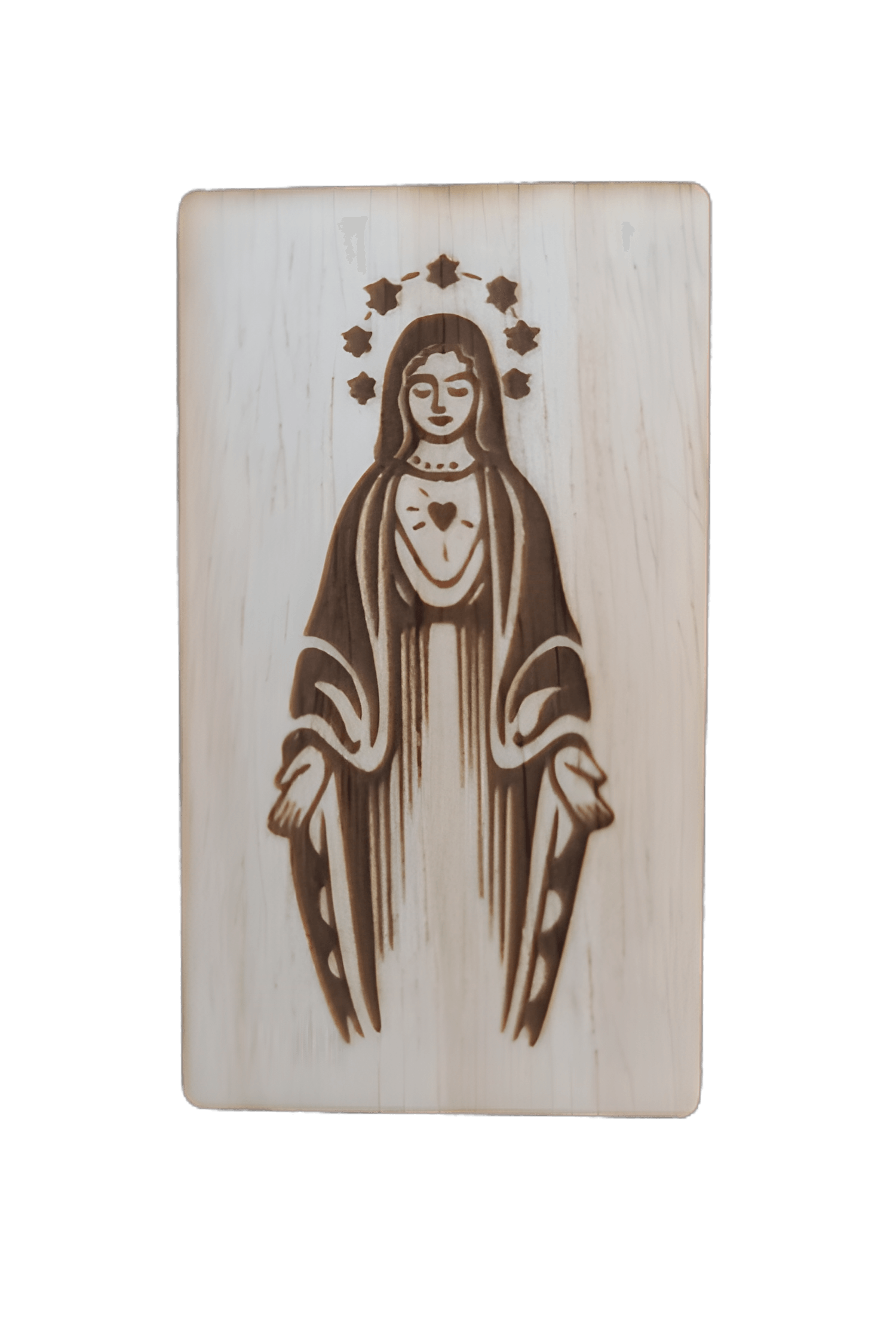 tablilla de madera con imagen catolica virgen guadalupe sin soporte